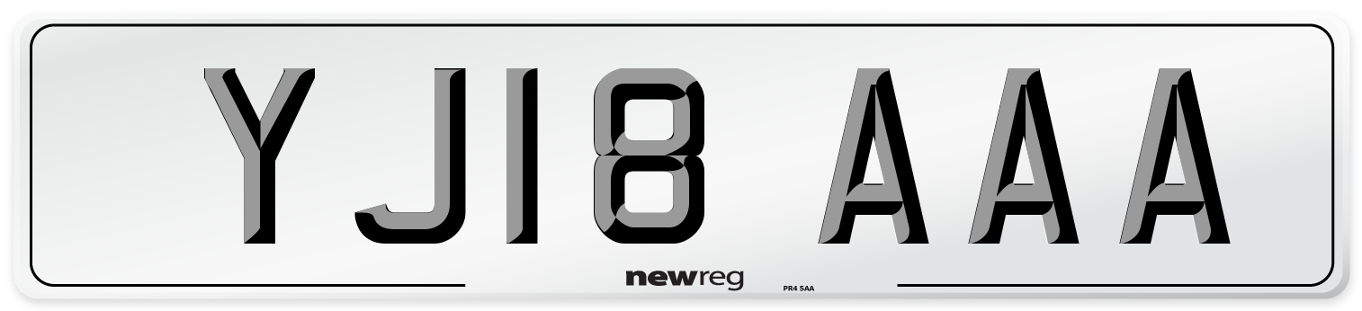 YJ18 AAA Number Plate from New Reg